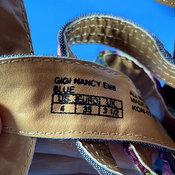 Sam Edelman Gigi Nancy EMB Multicolor Slingback Sandals Girls Shoes Size‎ 4 - Picture 8 of 8